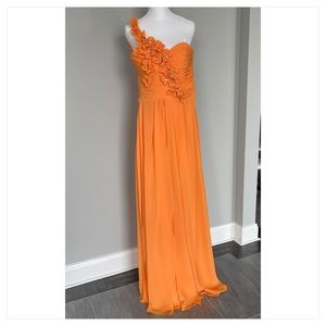 One Shoulder Chiffon Gown